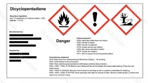 label sample for chemicals